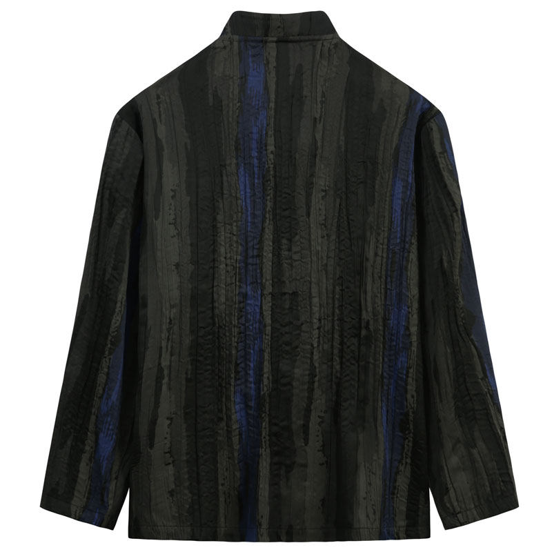 秋季中国男装立领衬衫男中式复古改良男士唐装复古风斜门襟上衣