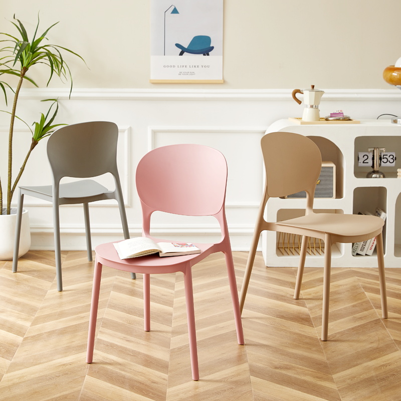家用靠背椅子加厚塑料椅北欧简约塑胶餐椅户外椅休闲桌椅餐厅凳子