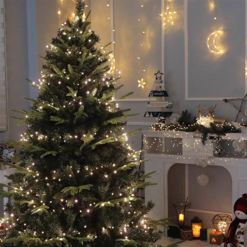 圣诞节装饰品鞭炮灯遥控led串灯小灯泡灯串闪烁满天星圣诞树灯带