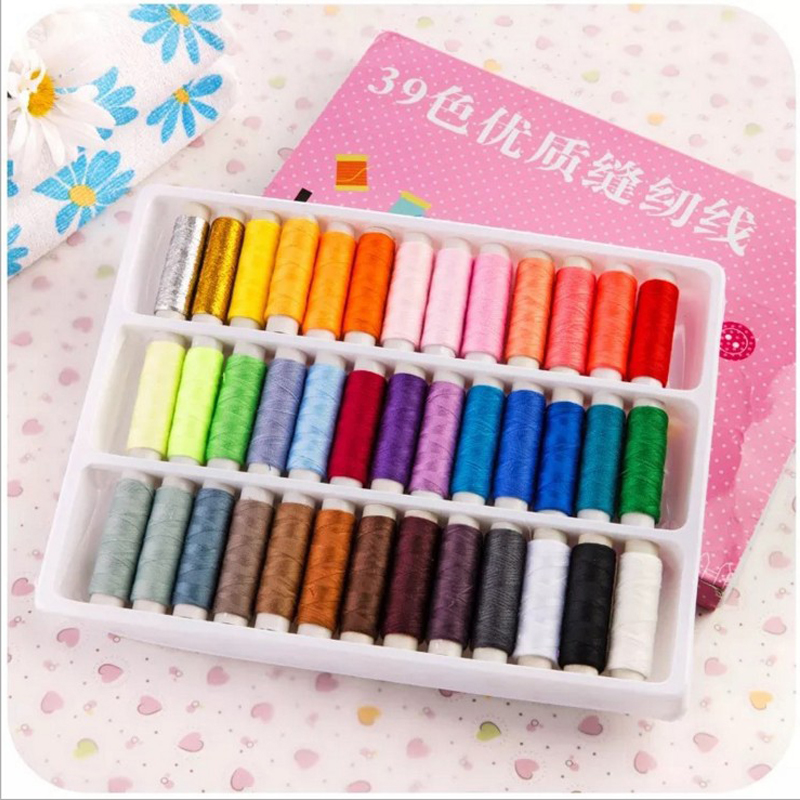 缝纫线家用彩色小卷缝衣线缝纫机线棉线针线涤纶线DIY手工包邮