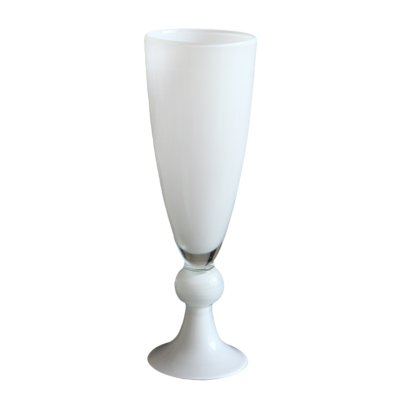 白色法式高脚花瓶摆件电视柜家居轻奢装饰品客厅餐桌插花摆设花器