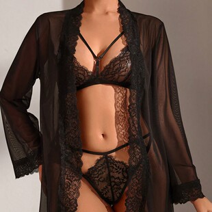 Medusa allure意大利风情性感蕾丝透视睡衣套装 暮色呢喃