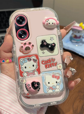 适用OPPOA98手机壳97/6新款a95创意92a公仔a8耳机KT猫a57泡芙壳a32硅胶套a3i全包A2Pro防摔a11s壳A5活力版