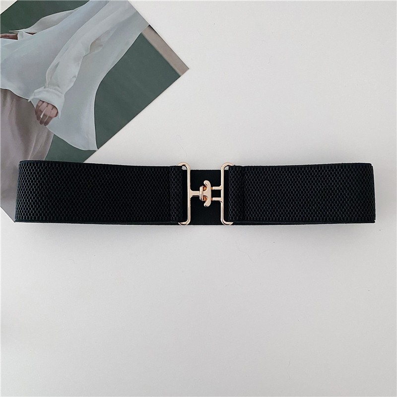 弹力松紧腰带女装饰百搭配西装大衣毛衣裙子腰封宽束Y腰收腰外穿