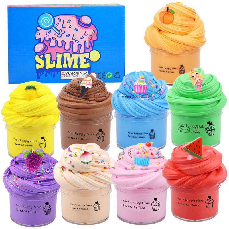 9pcs 棉花泥套装butter slime60m 史莱姆彩泥黄油泥厂家直供  AMZ