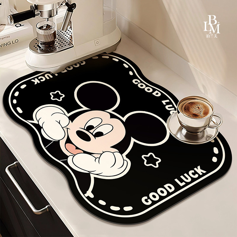 卡通米奇洗手台吸水垫子硅藻泥隔热杯垫厨房灶台台面垫桌面餐垫,居家布艺,餐垫,淘宝优惠券,粉丝福利购,淘宝优惠卷