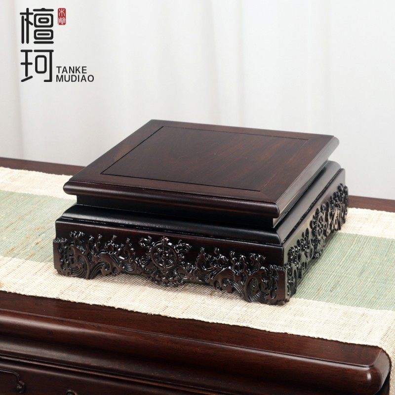 黑檀实木摆件底座佛像供奉台财神关公垫高座观音菩萨盆景鱼缸木托