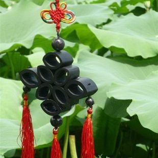 竹炭汽车挂件小风铃居室挂件仿古窗花中国结消除异味时尚 装 饰 包邮