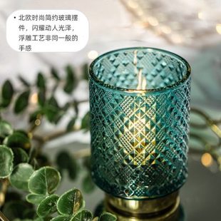 玻璃杯家用客厅茶几容器拍照道具装 现代简约风欧式 饰复古小物摆件