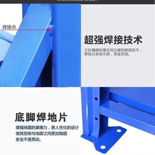 仓储货架超市家用阳台储藏室储物展示置物架落地多层仓库房铁架
