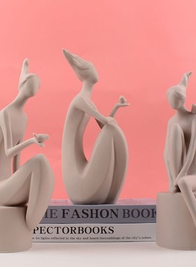 简约现代家居抽象人物摆件客厅酒柜电视柜玄关书房装饰品样板房