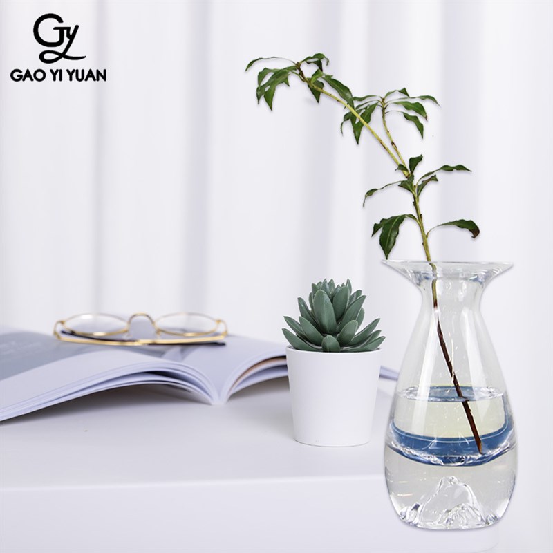 创意北欧风干花小花瓶客厅插花透明玻璃花瓶办公室插花器