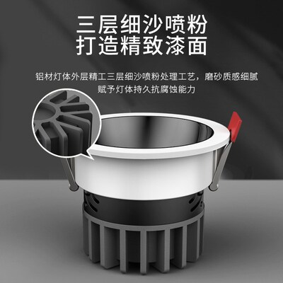 嵌入式电视沙发背景灯 客厅吊顶牛眼灯筒灯 小山丘射灯led天花灯
