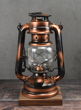 手提复古马灯煤油灯饭店餐馆摆件户外照明露营帐篷灯装饰摆设道具