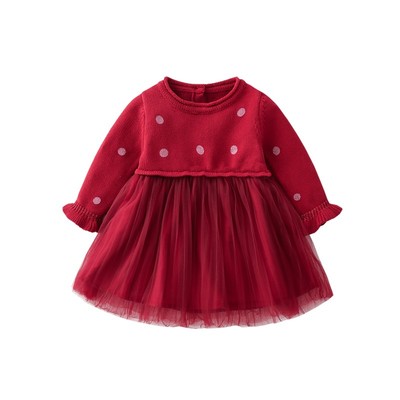 女宝宝秋装春装连衣裙婴儿一周岁礼服生日宴抓周女童长袖公主裙子