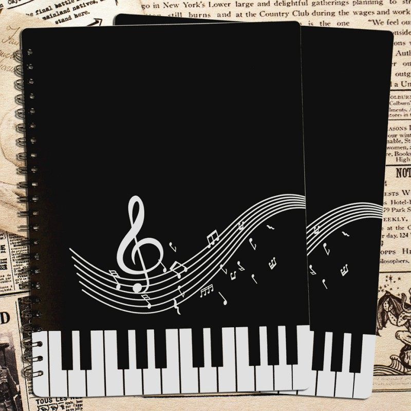 音乐资料册学生琴谱夹乐涂改线圈文件夹插页袋多层分页透明试卷夹