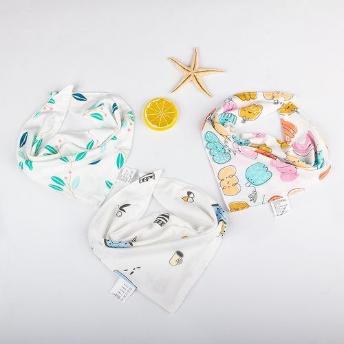 新生婴儿夏季纯棉薄款口水巾小宝宝超柔超薄透气三角巾围巾女围嘴