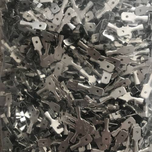 冷压端子 接线端子 6.3插片 接插件 线耳 2000只黄铜镀铜锡