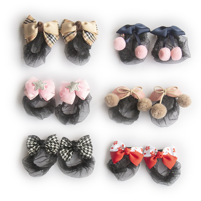 宝宝头饰儿童发饰女童跳舞发网舞蹈盘发网兜演出节日头饰儿童发夹