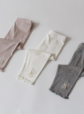 好搭bi备~软弹~7分裤~夏季女童打底裤七分人棉柔软清凉顺滑