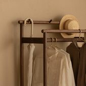 日初衣架 实木挂衣架落地卧室置物架多功能玄关衣帽架 致家家居