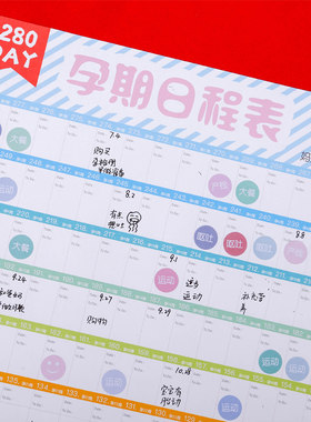 孕检资料收纳册专用孕期日程表计划册倒计时日历孕妇孕妈产检报告