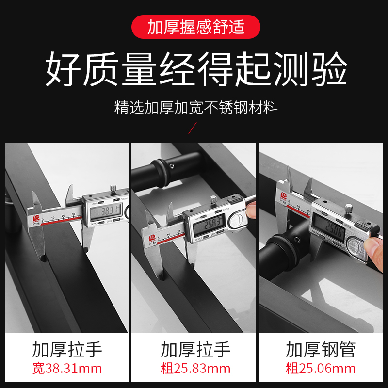 钢化玻璃门不锈钢拉手方管黑色大门拉手ktv木门铝合金推拉门把手