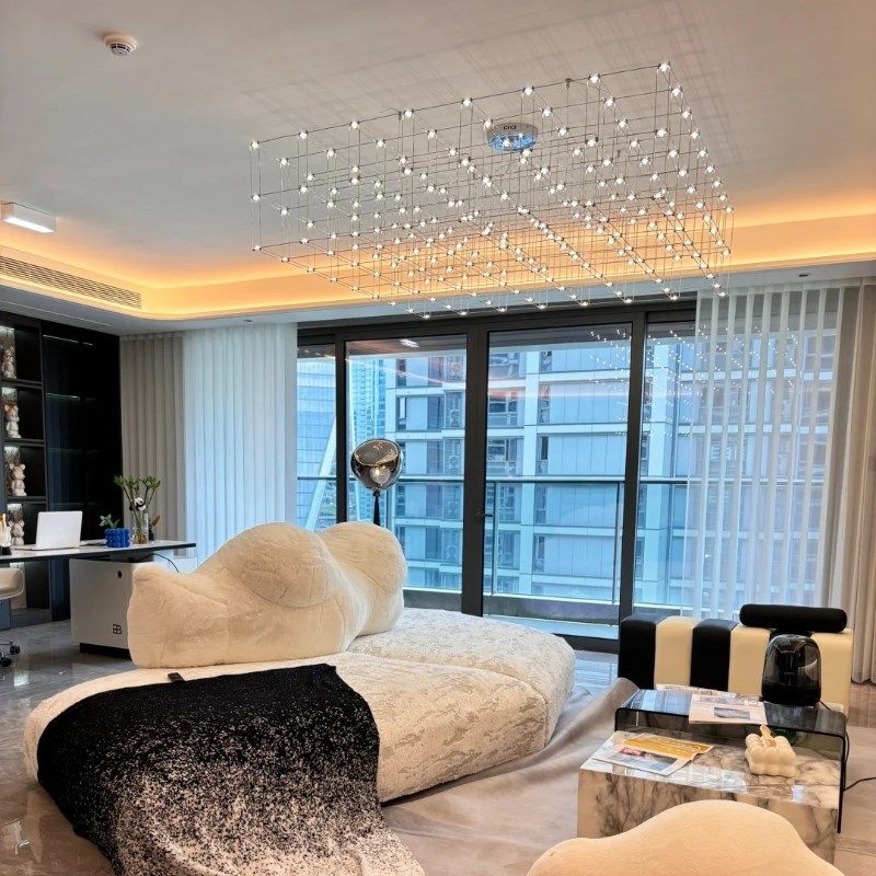 餐厅吊灯意式满天星萤火虫光立方网红吧台灯长条客厅灯高级感家用