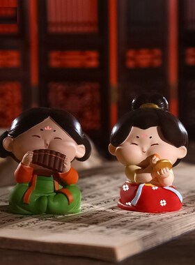 国潮古风唐小糖解压工位摆件车载装饰品唐朝小摆件女孩礼物文创