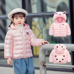 2023免洗儿童羽绒棉服轻薄小童宝宝秋冬装卡通可爱外套男女婴儿棉