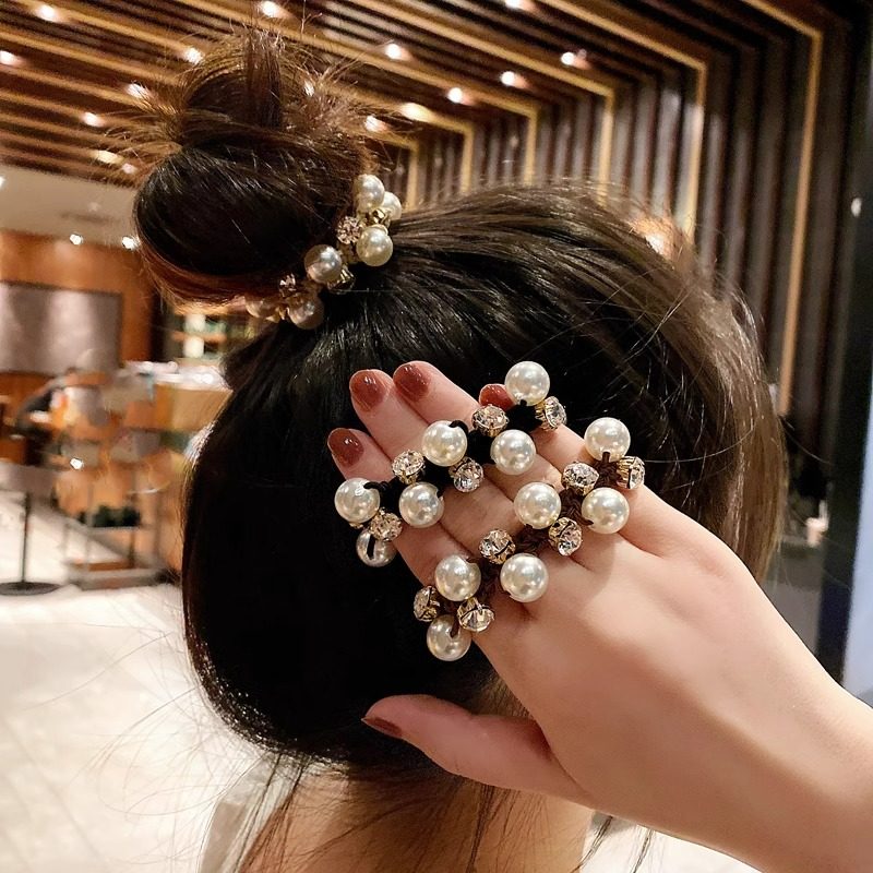 2025新款皮筋珍珠水钻精致头饰女丸子头发绳发圈扎马尾头绳发饰品,饰品/流行首饰/时尚饰品新,发饰,淘宝优惠券,粉丝福利购,淘宝优惠卷