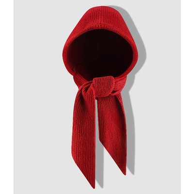 韩系含羊毛连帽围巾一体帽