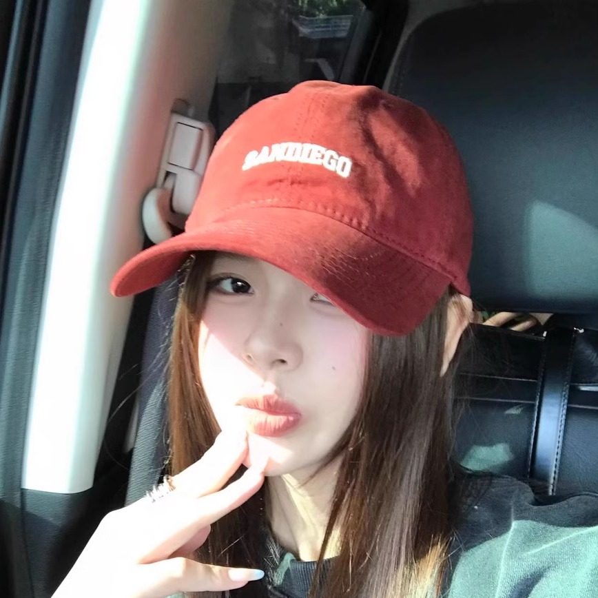 聚盛优品韩版显脸小棒球帽女春秋百搭复古字母刺绣鸭舌帽情侣潮