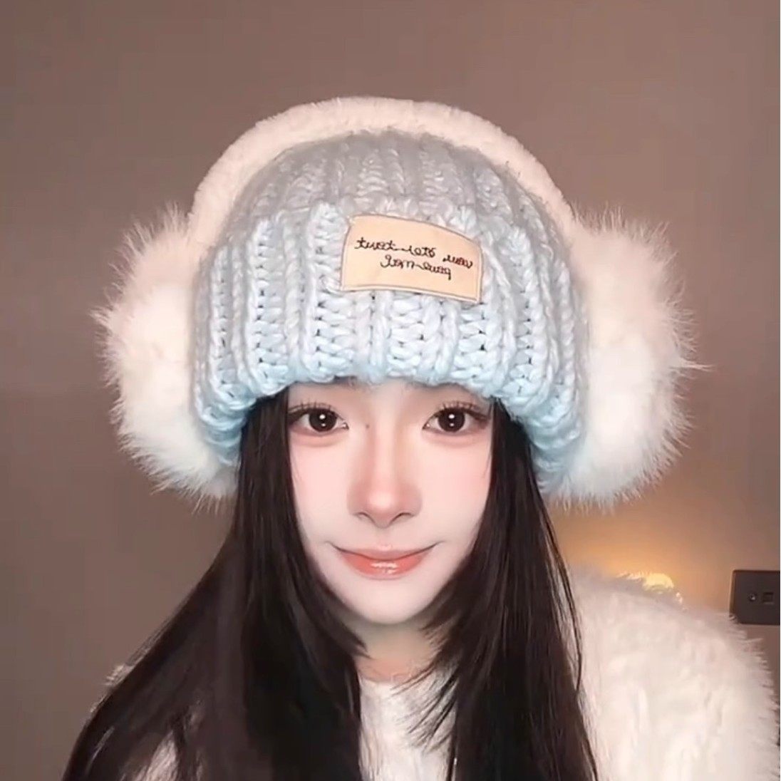 帽子耳罩2件套！！韩版秋冬毛线帽子女防寒保暖百搭粗针织帽,服饰配件/皮带/帽子/围巾,帽子,淘宝优惠券,粉丝福利购,淘宝优惠卷