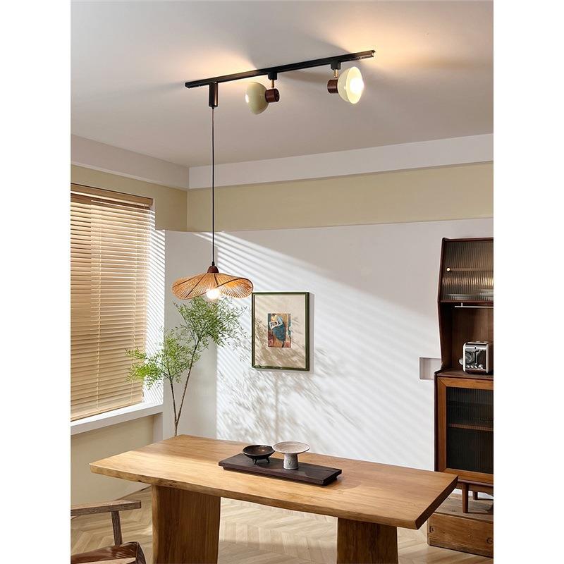 新款中古风可移位轨道吊灯侘寂复古餐厅吧台岛台服装店商用吊灯