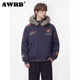 AWRB美式 小众加厚保暖夹克 复古刺绣徽章座山雕棉衣外套男女冬季