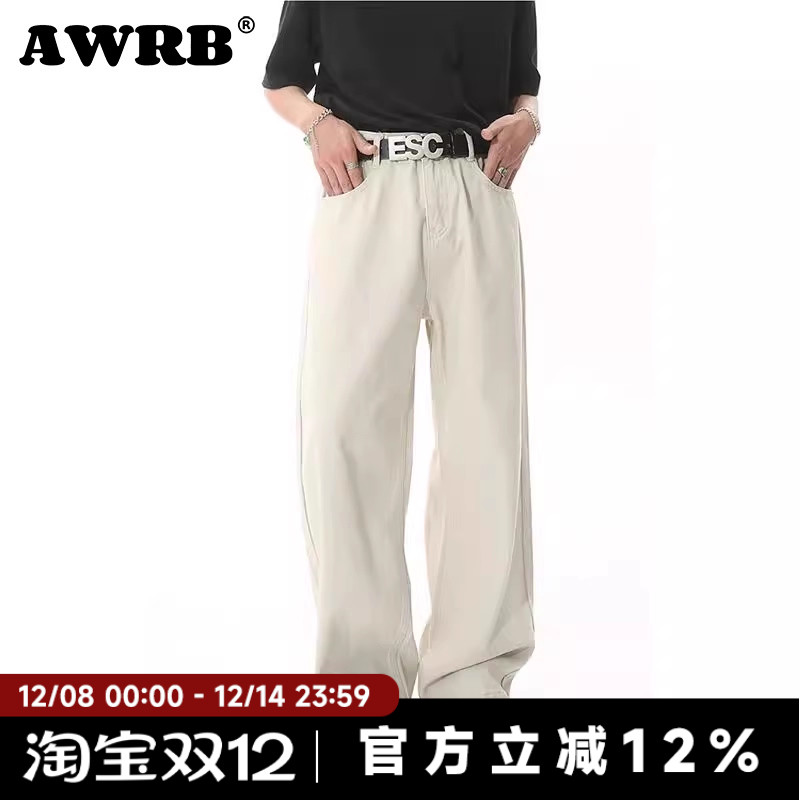AWRB美式高街直筒基础款牛仔裤
