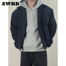 AWRB美式 复古cleanfit翻领刺绣棉服男宽松休闲百搭简约外套