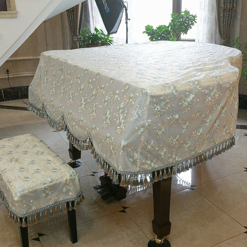 启颜田园绣花蕾丝小花双层三角钢琴罩钢琴套三角钢琴防尘罩盖布,居家布艺,钢琴罩,淘宝优惠券,粉丝福利购,淘宝优惠卷