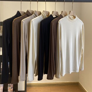 冬日里的暖阳!羊毛肤感纱打底衫细腻面料贴合肌肤简约打底衫女