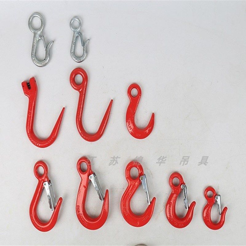 眼型安全自锁钩羊角自锁钩行车吊车吊钩起重旋转保险吊钩货钩挂钩,五金/工具,吊钩/抓钩,淘宝优惠券,粉丝福利购,淘宝优惠卷
