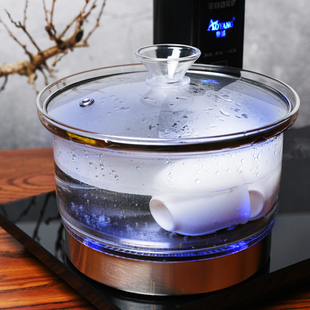 自动上水抽水电热水壶茶具炉配件单个小三环玻璃茶杯消毒锅茶洗锅
