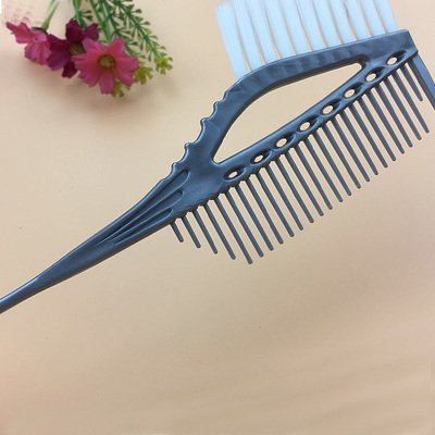 日式美发染膏工具焗油染发梳子焗油单两面烫染白毛刷倒膜护理刷子