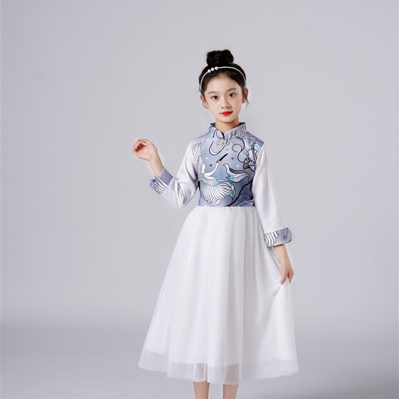 六一儿童古筝演出服小学生朗诵大合唱团表演服男女中国风国学汉服