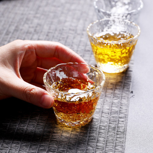 耐热玻璃透明茶杯品茗杯日式小酒杯喝茶杯功夫茶杯个人专用主人杯
