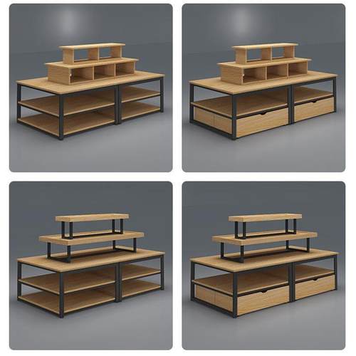 中岛货架化妆品展架超市堆头流水台母婴文具展示台商场展示柜