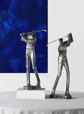 高尔夫球人物创意树脂工艺品家居装饰摆件客厅软装办公室桌面摆设