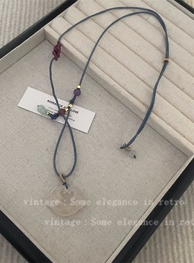 新中式冰玉髓祥云如意吊坠抽拉调节项链女小众复古气质颈链民族风