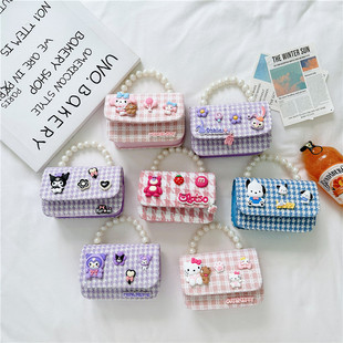 女童包包2023新款斜挎包小女孩可爱草莓熊库勒米手拎包儿童链条包