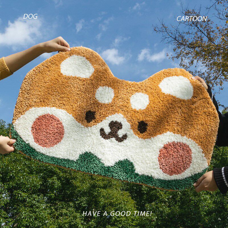 浴室卡通吸水地垫卫生间厕所门口地毯毛绒脚垫防滑卧室卫浴软垫子